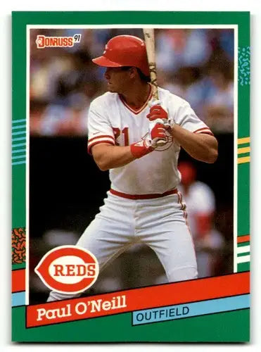 Original gloss Paul O’Neill 1991 Donruss Reds baseball card Cincinnati Reds baseball collectible