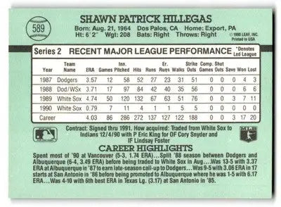 1991 Donruss #589b Shawn Hillegas - Baseball Card Single