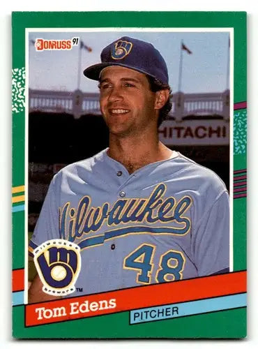 1991 Donruss #590 Tom Edens Milwaukee Brewers Baseball Cards EX/NM ID:57723 - Baseball Card Single