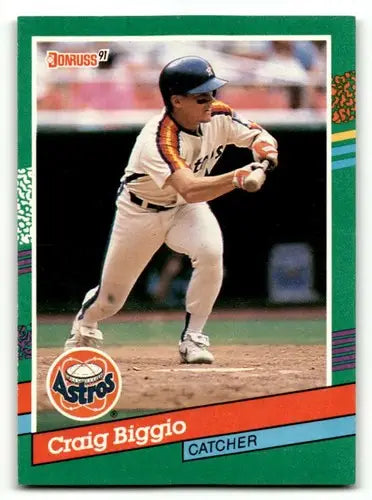 1991 Donruss #595 Craig Biggio Houston Astros Baseball Cards EX/NM ID:57667 - Baseball Card Single