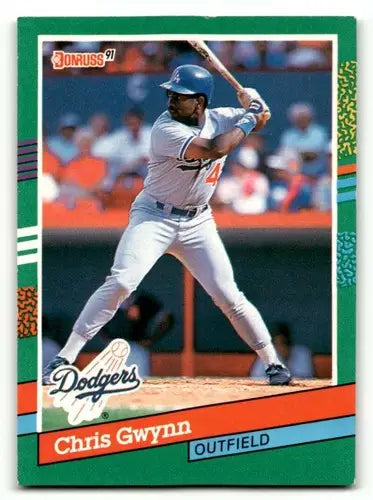 Original gloss Chris Gwynn Los Angeles Dodgers baseball card from 1991 Donruss #598