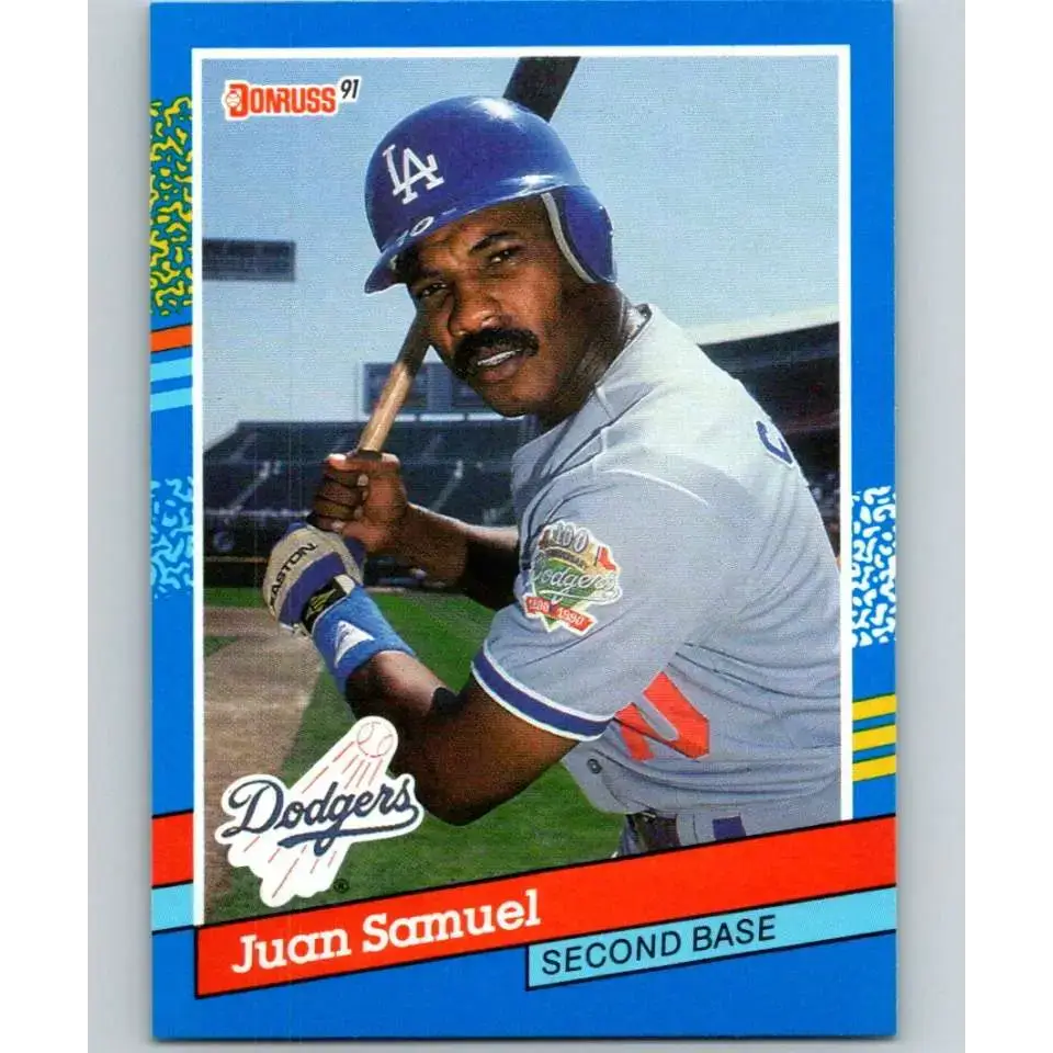 1991 Donruss #62 Juan Samuel NM-MT Los Angeles Dodgers Baseball Card - Baseball Card Single