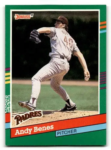 Original gloss of Andy Benes San Diego Padres baseball card from 1991 Donruss #627