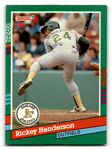 1991 Donruss #648 Rickey Henderson EX/NM Athletics - Baseball Card Single