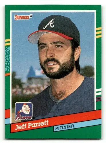 1991 Donruss Jeff Parrett Atlanta Braves baseball card NM near mint image