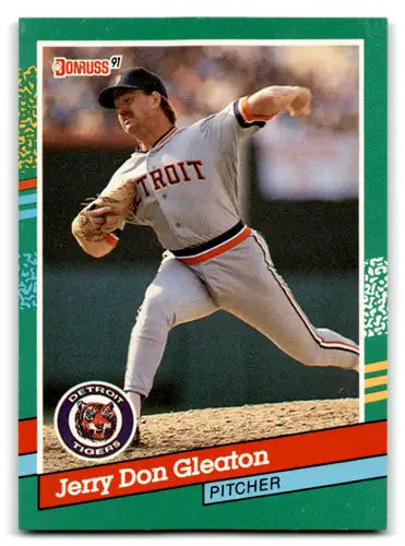 Original gloss Jerry Don Gleaton baseball card from 1991 Donruss Tigers series
