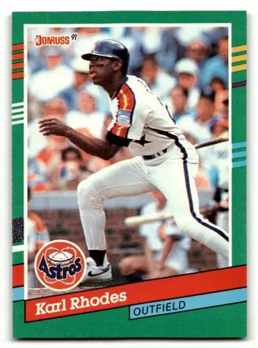 Karl Rhodes Houston baseball card from 1991 Donruss #698 with EX/NM condition