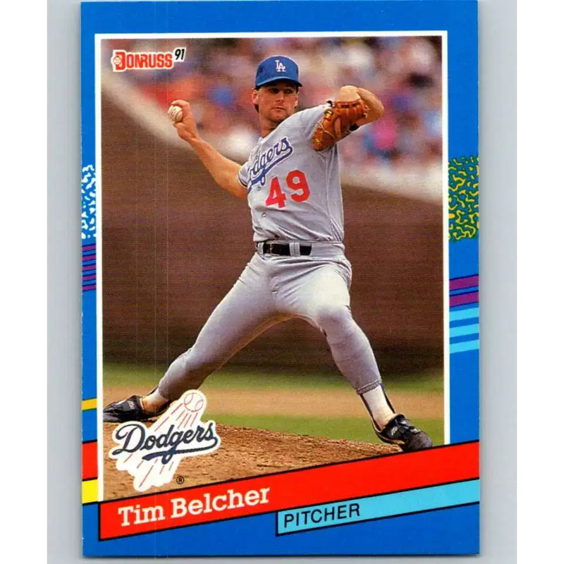 1991 Donruss #70 Tim Belcher NM-MT Los Angeles Dodgers Baseball Card - Baseball Card Single