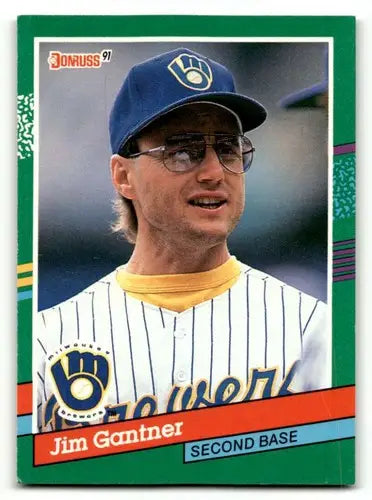 1991 Donruss #703 Jim Gantner Milwaukee Brewers Baseball Cards EX/NM ID:57720 - Baseball Card Single