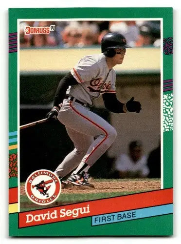 Original gloss 1991 Donruss David Segui Baltimore Orioles baseball card NM Ne