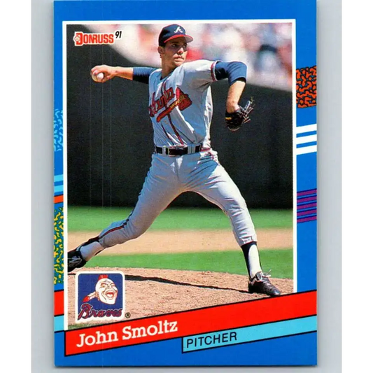 1991 Donruss #75 John Smoltz UER NM-MT Atlanta Braves Baseball Card - Baseball Card Single