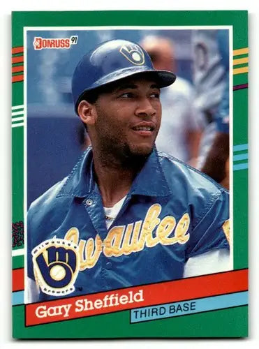 1991 Donruss Gary Sheffield Milwaukee Brewers baseball card with original gloss