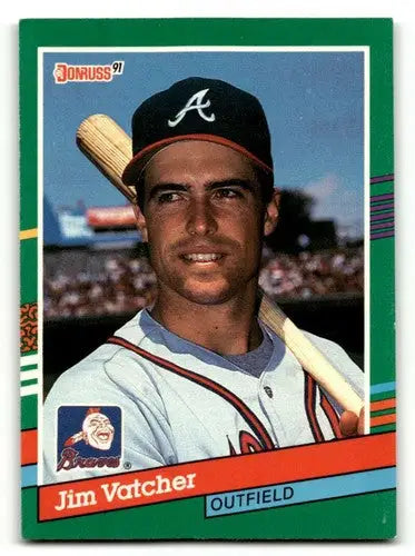 1991 Donruss #753 Jim Vatcher Atlanta Braves Baseball Cards EX/NM ID:57711 - Baseball Card Single