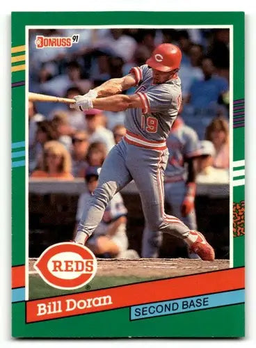 Original gloss Bill Doran Cincinnati Reds baseball card from 1991 Donruss #756