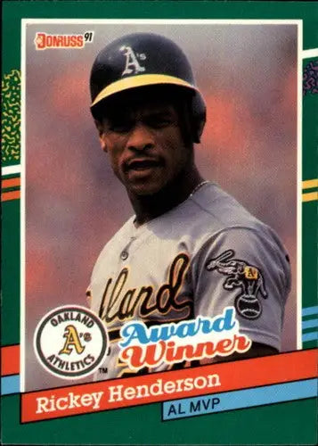 1991 Donruss #761 Rickey Henderson NM-MT Athletics MVP ID:60588 - Baseball Card Single