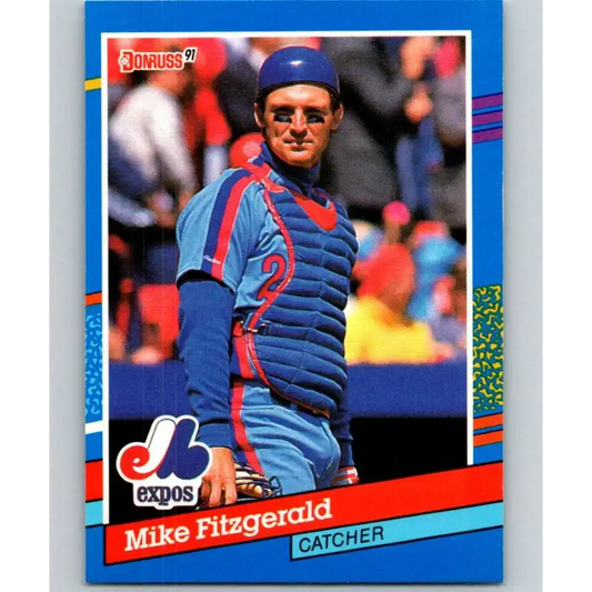1991 Donruss #82 Mike Fitzgerald NM-MT Montreal Expos Baseball Card - Baseball Card Single