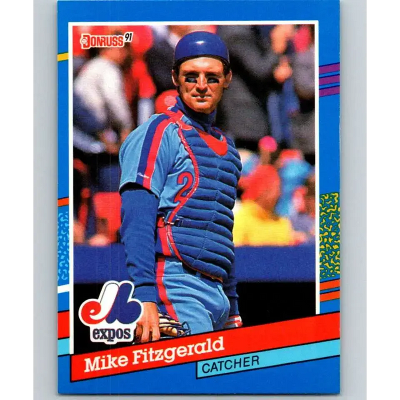 1991 Donruss #82 Mike Fitzgerald NM-MT Montreal Expos Baseball Card - Baseball Card Single