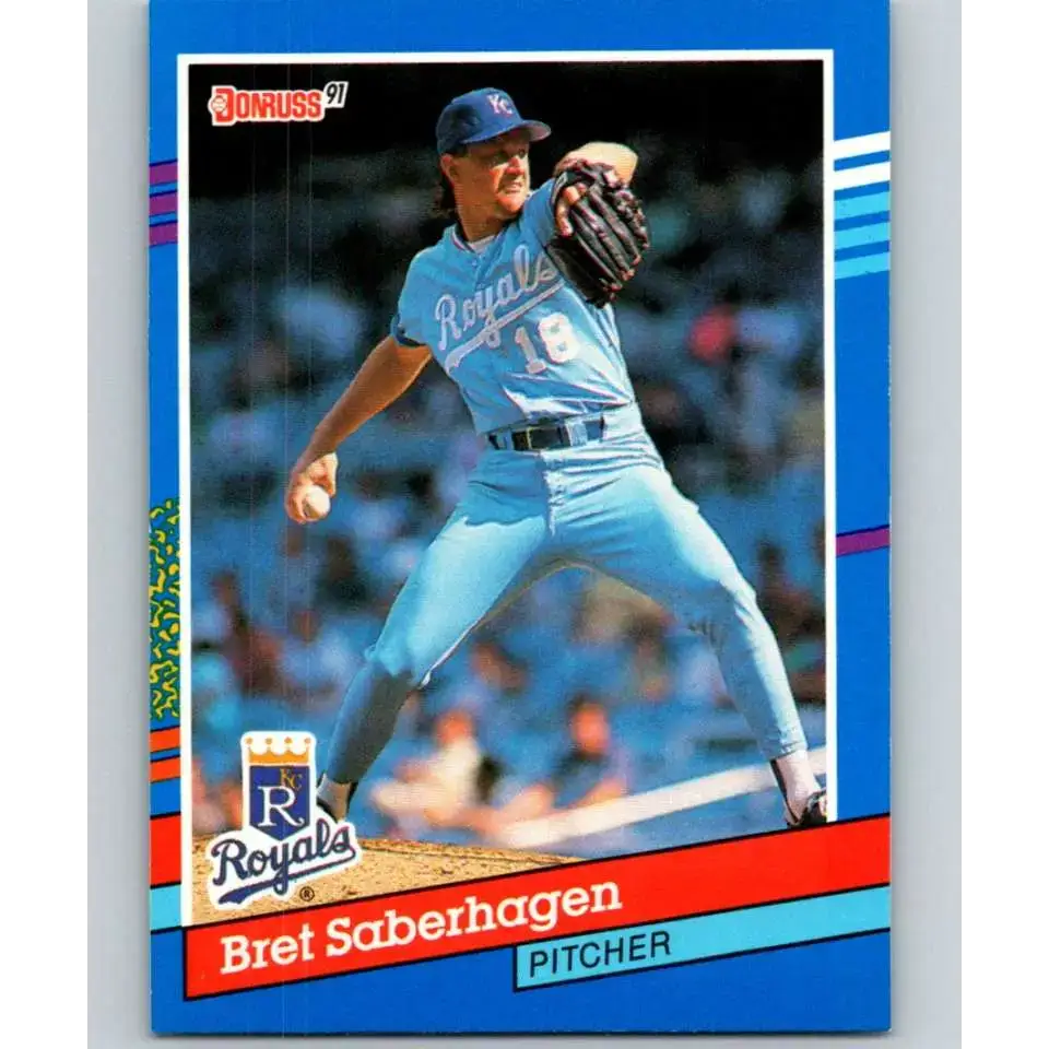 1991 Donruss #88 Bret Saberhagen NM-MT Kansas City Royals Baseball Card - Baseball Card Single