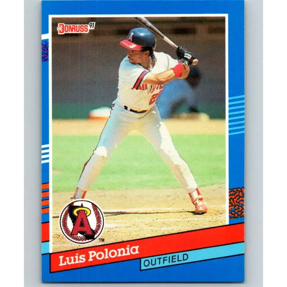1991 Donruss #93 Luis Polonia NM-MT California Angels Baseball Card - Baseball Card Single
