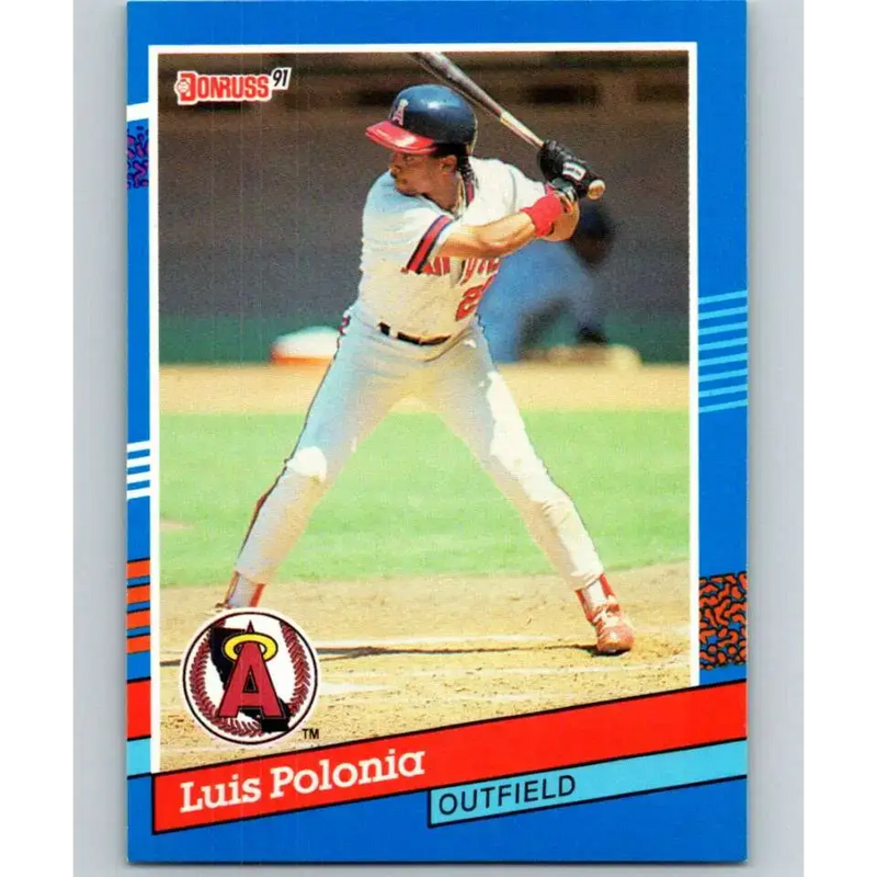 1991 Donruss #93 Luis Polonia NM-MT California Angels Baseball Card - Baseball Card Single