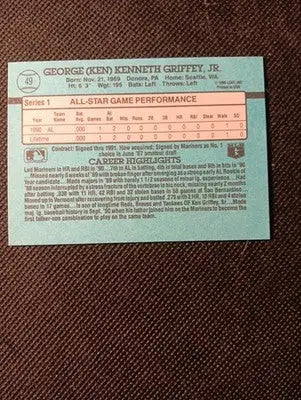 1991 Donruss - All-Stars Ken Griffey Jr #49. 3 Purple Stripes. Mariners. NRMT+ - Baseball Card Single