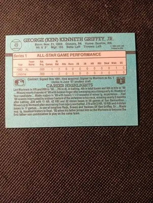 1991 Donruss - All-Stars Ken Griffey Jr #49. 3 Purple Stripes. Mariners. NRMT+ - Baseball Card Single