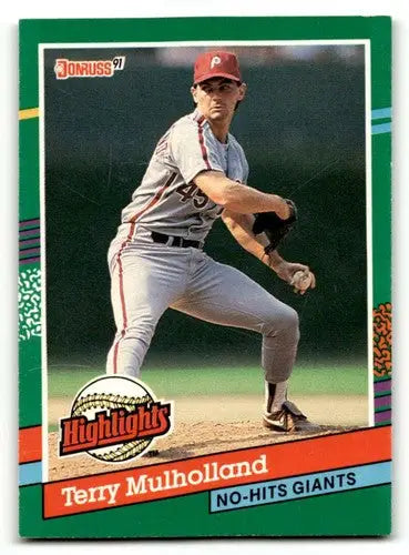 Terry Mulholland Philadelphia Phillies baseball card from 1991 Donruss series