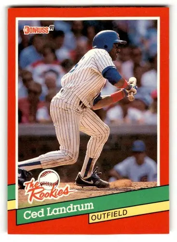 Ced Landrum Chicago Cubs baseball card from 1991 Donruss The Rookies series