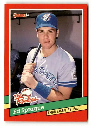 Ed Sprague baseball card from 1991 Donruss The Rookies with original gloss and sprague nrmt-mt