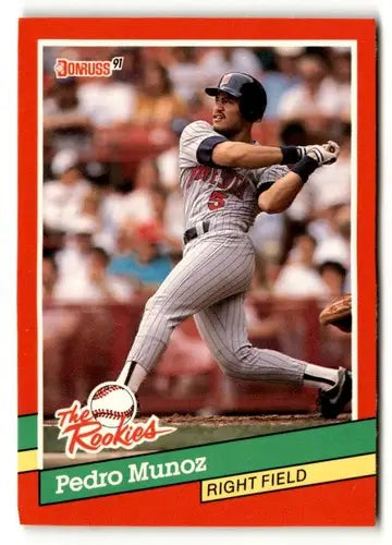 Pedro Munoz Minnesota Twins baseball card from 1991 Donruss The Rookies with original gloss
