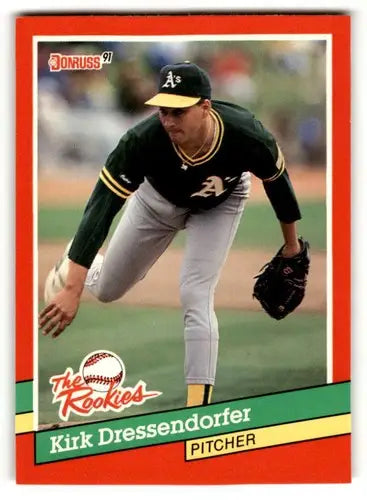 Kirk Dressendorfer baseball card with original gloss featuring Oakland Athletics player