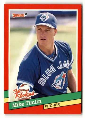 1991 Donruss The Rookies Mike Timlin baseball card with original gloss displaying Simply Sandoval