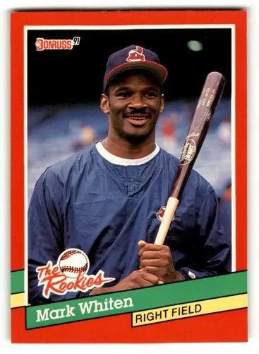 Original gloss Mark Whiten Cleveland baseball card from 1991 Donruss The Rookies