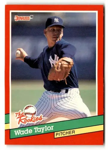 Wade Taylor baseball card with original gloss from 1991 Donruss The Rookies Yankees baseball card