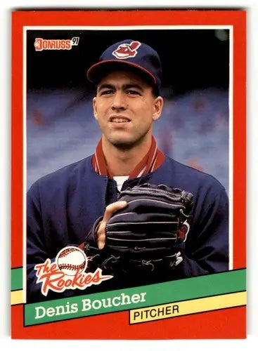 Original gloss Denis Boucher baseball card from Cleveland Indians 1991 Donruss The Rookies