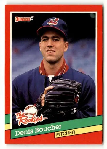 Original gloss Denis Boucher baseball card from 1991 Donruss The Rookies series