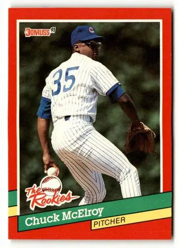 Original gloss Chuck McElroy baseball card from 1991 Donruss The Rookies series