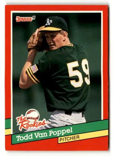 Original gloss Todd Van Poppel baseball card from 1991 Donruss The Rookies set