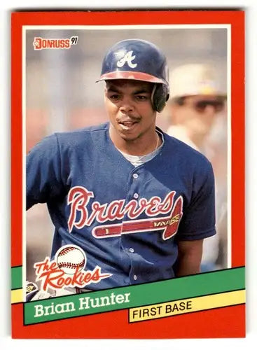 1991 Donruss The Rookies #9 Brian Hunter Atlanta Braves Baseball Car ID:52438 - Baseball Card Single
