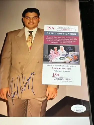 Autographed Ivan Rodriguez Pudge HOF Rangers 8x10 photo with JSA certification