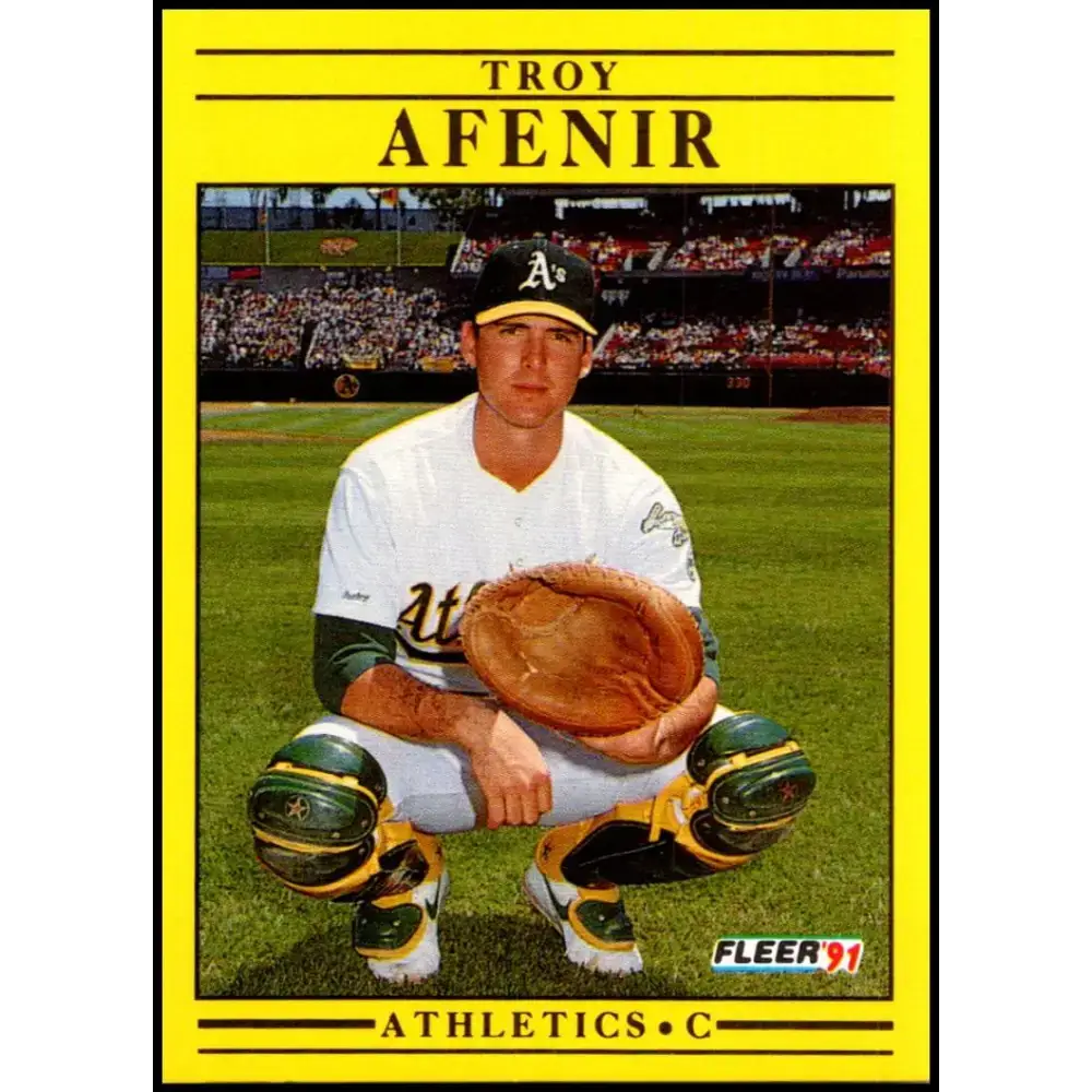 1991 Fleer #1 Troy Afenir NM-MT RC Rookie Oakland Athletics Baseball Card - Baseball Card Single
