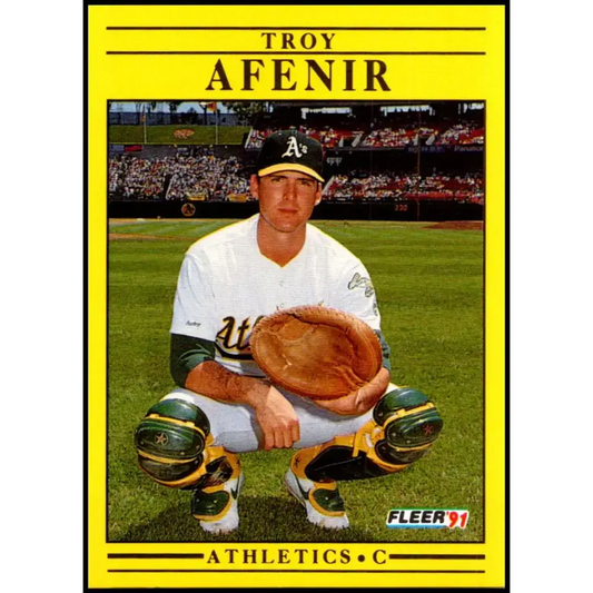 1991 Fleer #1 Troy Afenir NM-MT RC Rookie Oakland Athletics Baseball Card