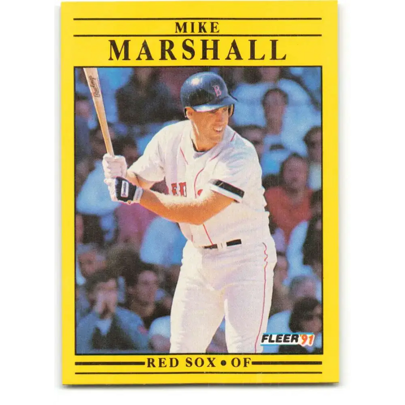 1991 Fleer #102 Mike Marshall NM-MT Boston Red Sox Baseball Card - Baseball Card Single