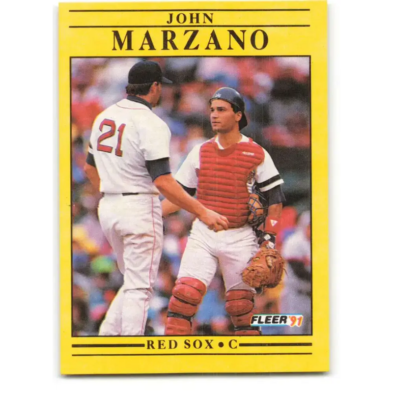 1991 Fleer #103 John Marzano NM-MT Boston Red Sox Baseball Card - Baseball Card Single