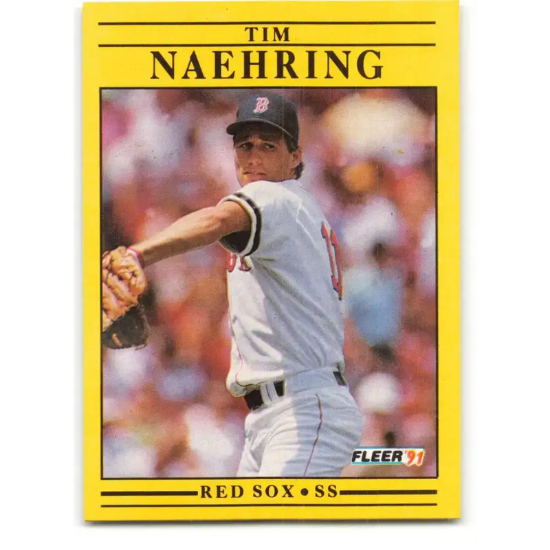 1991 Fleer #105 Tim Naehring NM-MT Boston Red Sox Baseball Card - Baseball Card Single