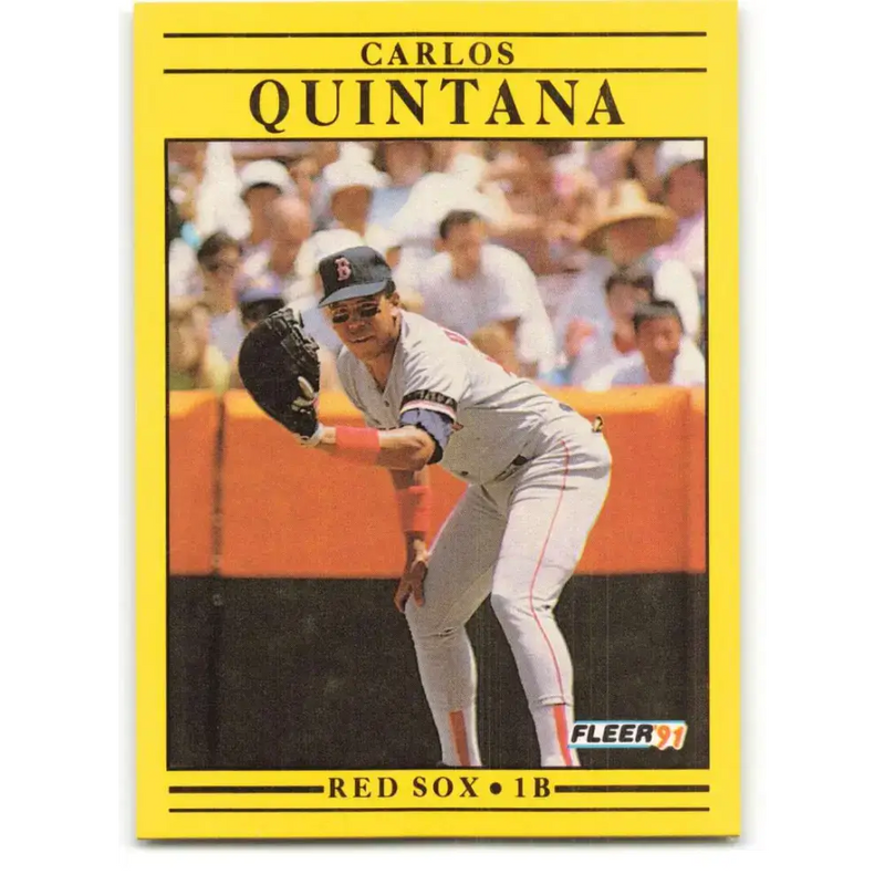 1991 Fleer #108 Carlos Quintana NM-MT Boston Red Sox Baseball Card - Baseball Card Single