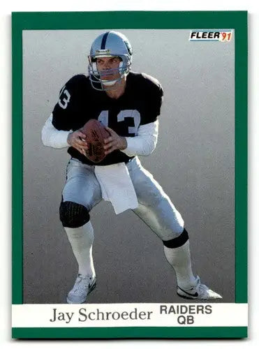 1991 Fleer #114 Jay Schroeder Los Angeles Raiders Football Cards NM ID:60524 - Football Card Single