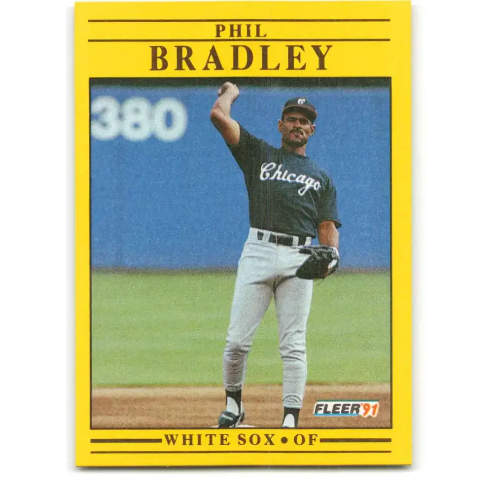 1991 Fleer #114 Phil Bradley NM-MT Chicago White Sox Baseball Card - Baseball Card Single