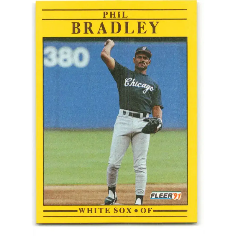1991 Fleer #114 Phil Bradley NM-MT Chicago White Sox Baseball Card - Baseball Card Single