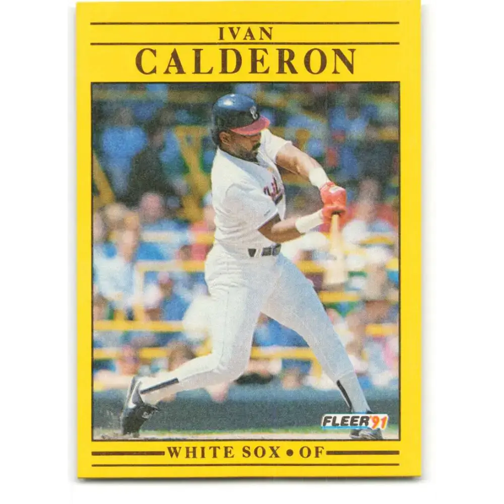 1991 Fleer #115 Ivan Calderon NM-MT Chicago White Sox Baseball Card - Baseball Card Single